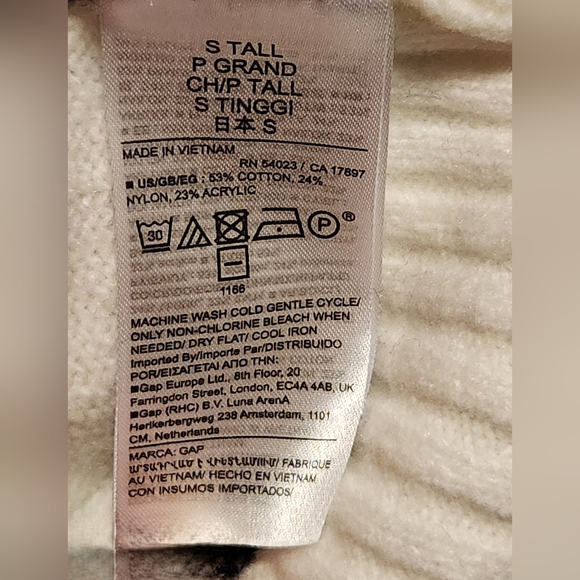 Gap Knit V Neck Mini Dress, White/Black Stripe, Size US S Tall - Picture 4 of 4